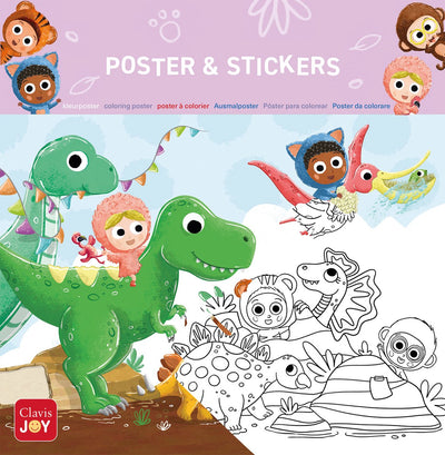 Clavis joy kleurposter beestenboel. dinosaurus