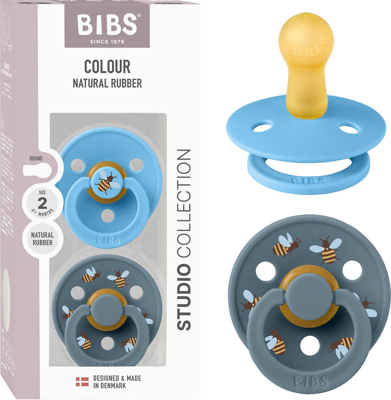 Bibs colour fopspeen - 6-18 mnd - 2-pack - rond - breeze petrol
