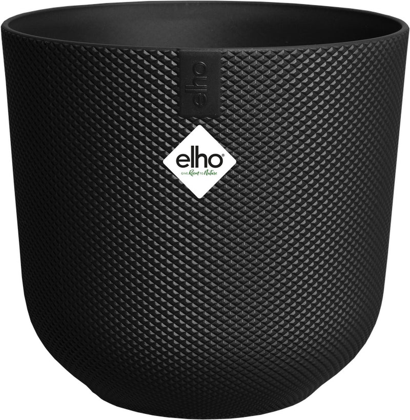 Elho jazz rond 23 bloempot voor binnen - woonaccessoire van 100% gerecycled plastic - ø 23.1 x h 21.5 cm - living black