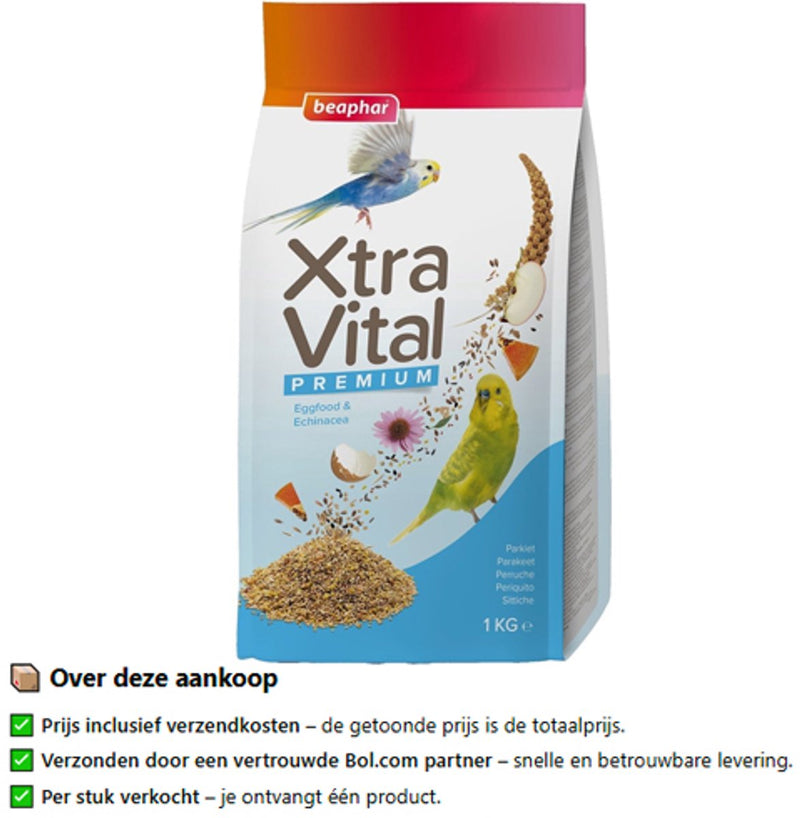 Xtravital xtra vital parkietenvoer - vogelvoer - 1 kg