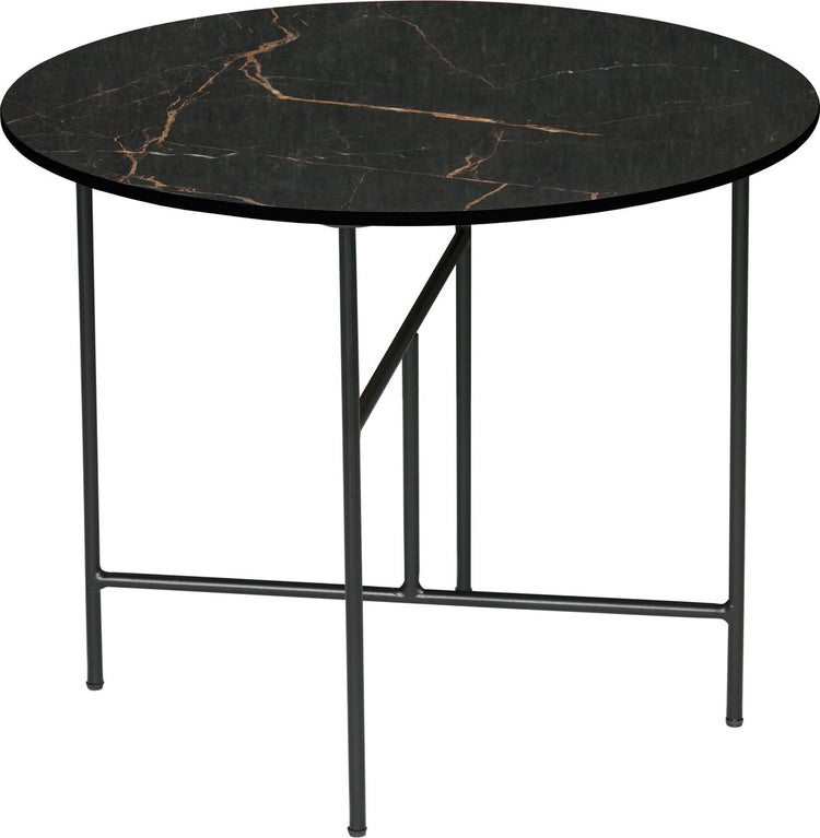 Woood vida bijzettafel - porselein metaal - zwart - 48x60x60