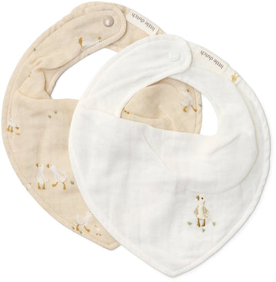 Little dutch 2-pack bandana slab - wit - newborn naturals - little goose