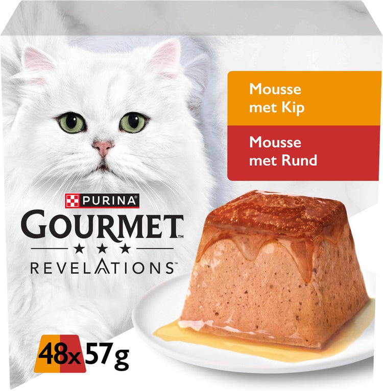 Gourmet revelations mousse - kattenvoer natvoer - kip rund - 48 x 57 g