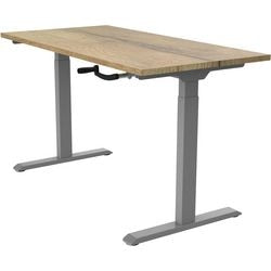 Zit-sta-bureau euroseats crank bursligr140nat bruin, grijs eiken metaal