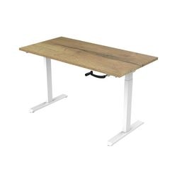 Zit-sta-bureau euroseats crank bursliwh140nat bruin, wit eiken metaal