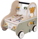 Jack jacky houten loopwagen met educatieve activiteiten – multi functional car – activiteiten loopwagen – walker speelgoed – motoriek cognitieve ontwikkeling – educatief houten speelgoed – jack jacky - afbeelding 1