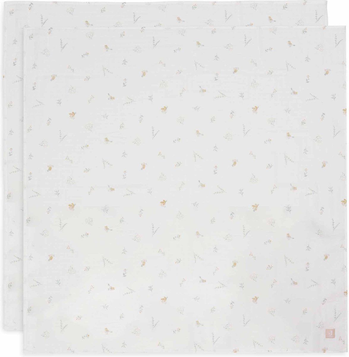 Jollein - hydrofiele doek large 115x115cm - inbakerdoek - zacht katoen - 2 stuks - lovely birds