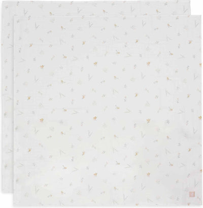 Jollein - hydrofiele doek large 115x115cm - inbakerdoek - zacht katoen - 2 stuks - lovely birds