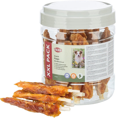 Trixie kauwsnack - premio chicken flags 400g - runderhuid met kippenborst, glutenvrij, proteïnerijk