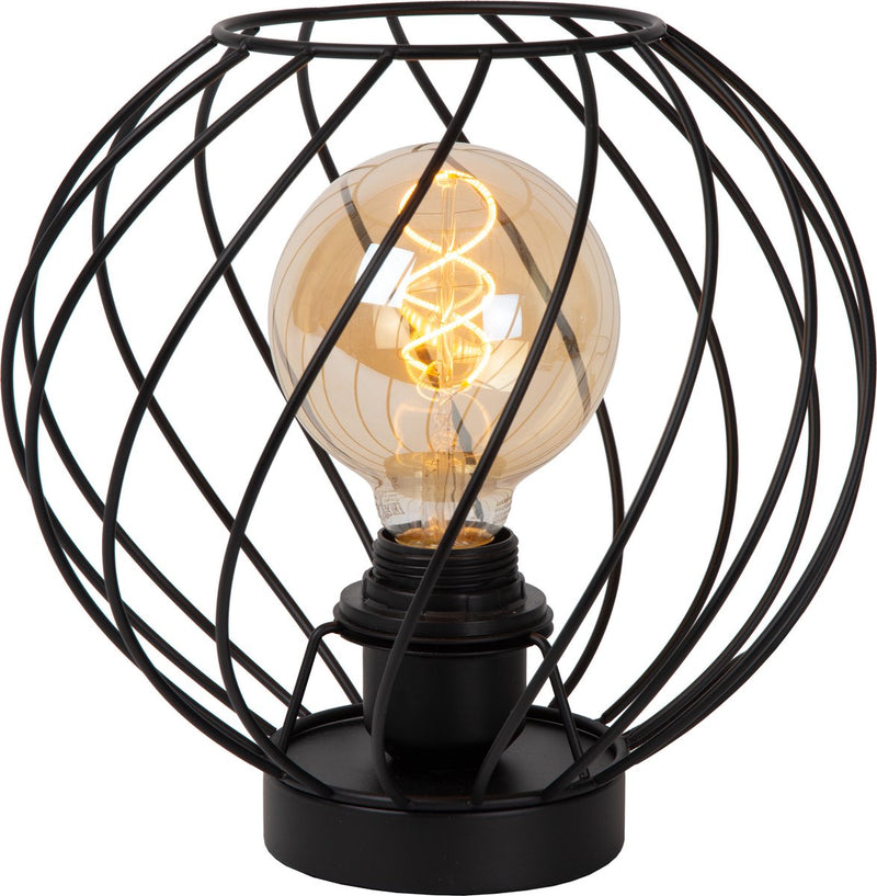 Lucide danza - tafellamp - ø 25 cm - 1xe27 - zwart