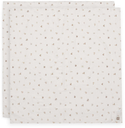 Jollein hydrofiele doek large - 115x115cm - animal friends - 2 stuks