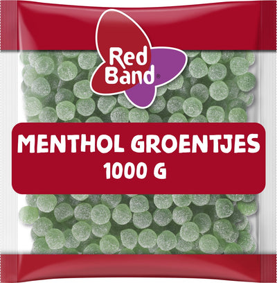 Red band menthol groentjes snoep - keelverfrissing - 1000g