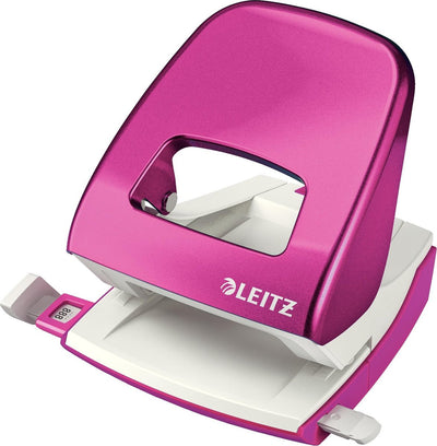 Leitz wow perforator 2-gaats - perforeert tot 30 vel - roze metallic