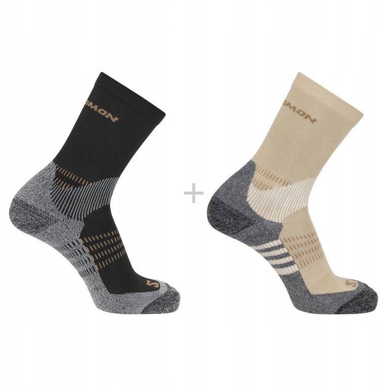 Salomon - x ultra access crew socks | 2-pack | sokken | maat s 36-38 - zand zwart