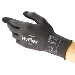 Pic werkhandschoenen ansell hyflex 11840r070-1p maat 7 zwart 12 paar