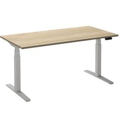Zit-sta-bureau ceha ade2plhl168q9016rew eiken wit melamine, metaal