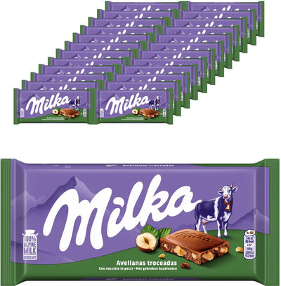 Milka gebroken noot flowpack (24x 90gr)