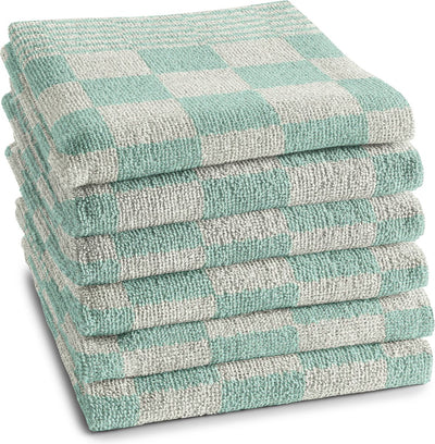 Ddddd - 6x keukendoek - barbeque - 50x55 cm - pastel groen - set van 6 stuks