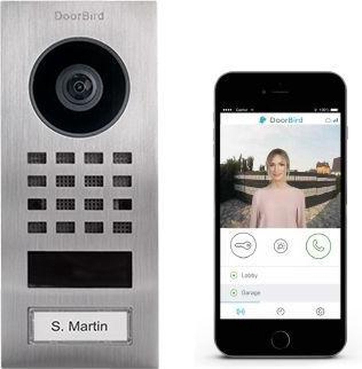 Doorbird 423866744 complete set voor video-deurintercom via wifi wifi eengezinswoning zilver (geborsteld)