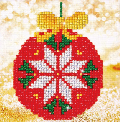 Diamond dotz® diamond dotz dd2.021, originele 5d diamond painting set red bauble picture, knutselpakket met 1.123 ronde steentjes, dotz voor volwassenen, hobbypakket ca. 13x13 cm voor kinderen vanaf 8 jaar