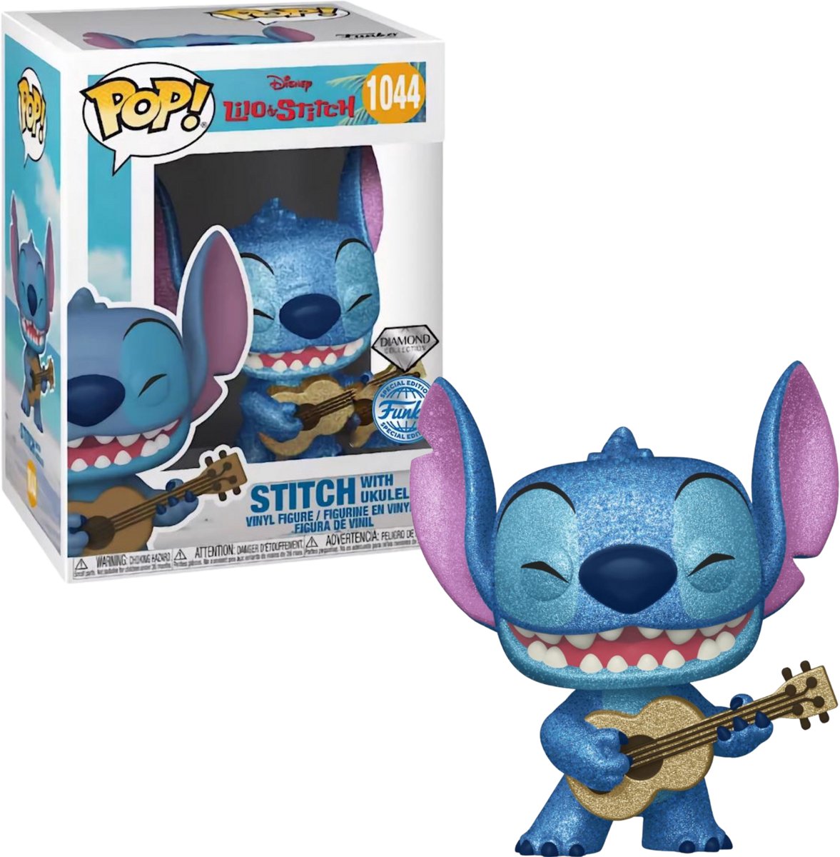 Funko lilo stitch stitch with ukulele diamond glitter pop