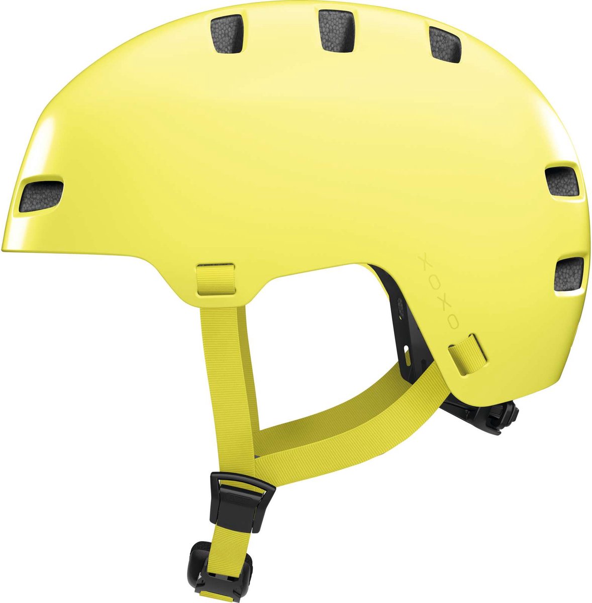 Abus fietshelm xoxo mono yellow m - 54-58 cm - geel - geschikt voor gebruik op elektrische fietsen - stadsfietsen - 400 g