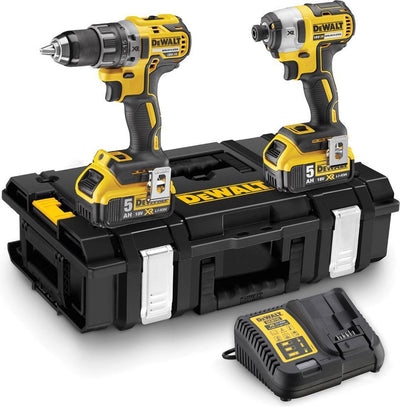 Dewalt dck266p2 combiset - met accu klop- schroefboormachine en accu slagschroevendraaier - 18v