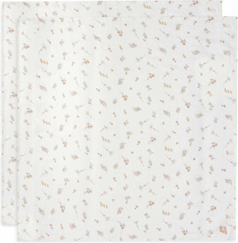 Jollein - hydrofiele doek large 115x115cm - inbakerdoek - zacht katoen - 2 stuks - riverside