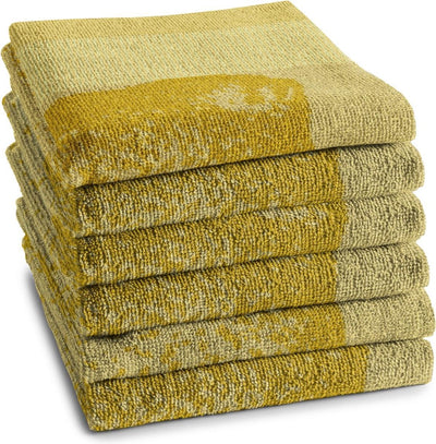 Ddddd - citrus keukendoek - set van 6 - katoen - citroenprint - 50x55 cm - badstof - geel