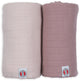 Lodger swaddler - hydrofiele doeken - roze paars - 110x110cm - 2 stuks - biologisch katoen - hydrofiele luier