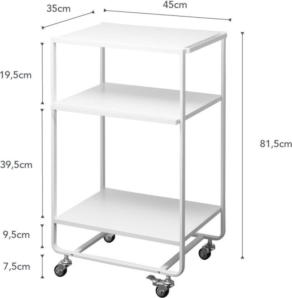 Yamazaki keukentrolley - 3 niveaus - tower - wit