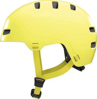 Abus fietshelm xoxo mono yellow l - 57-61 cm - geel - geschikt voor gebruik op elektrische fietsen - stadsfietsen - 440 g