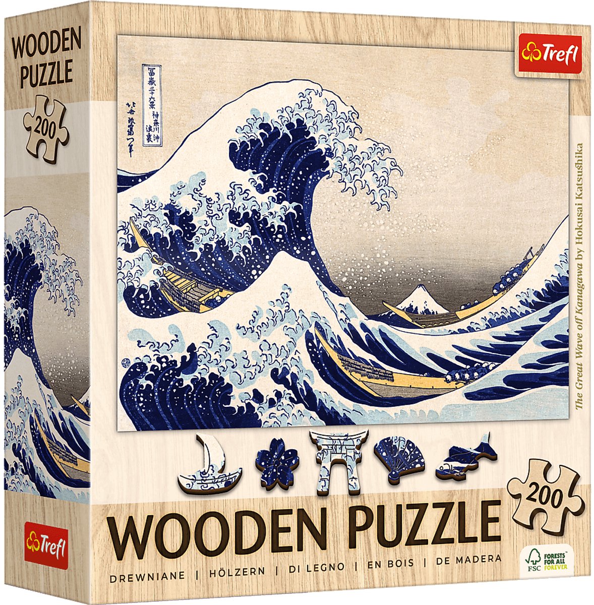 Trefl the great wave off kanagawa hokusai katsushika legpuzzel - 200 stukjes - vanaf 9 jaar