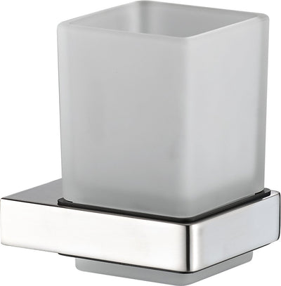 Plieger altea glashouder – bekerhouder badkamer - wandmontage – geborsteld chroom