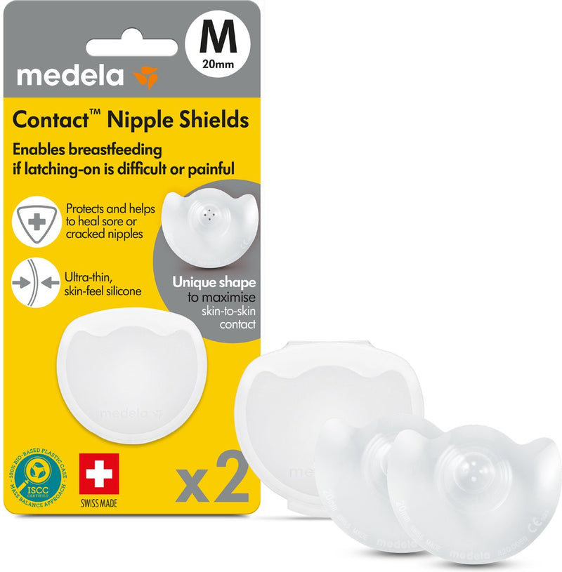 Medela contact tepelhoedjes – hulp bij aanleggen borstvoeding – maat m – 20 mm – 2 stuks