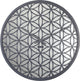 Nextime - wandklok - 50 cm - hout spiegel - grijs - 'bella mirror'