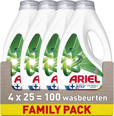 Ariel wasmiddel +touch of lenor unstoppables kleur - 4 x 25 wasbeurten