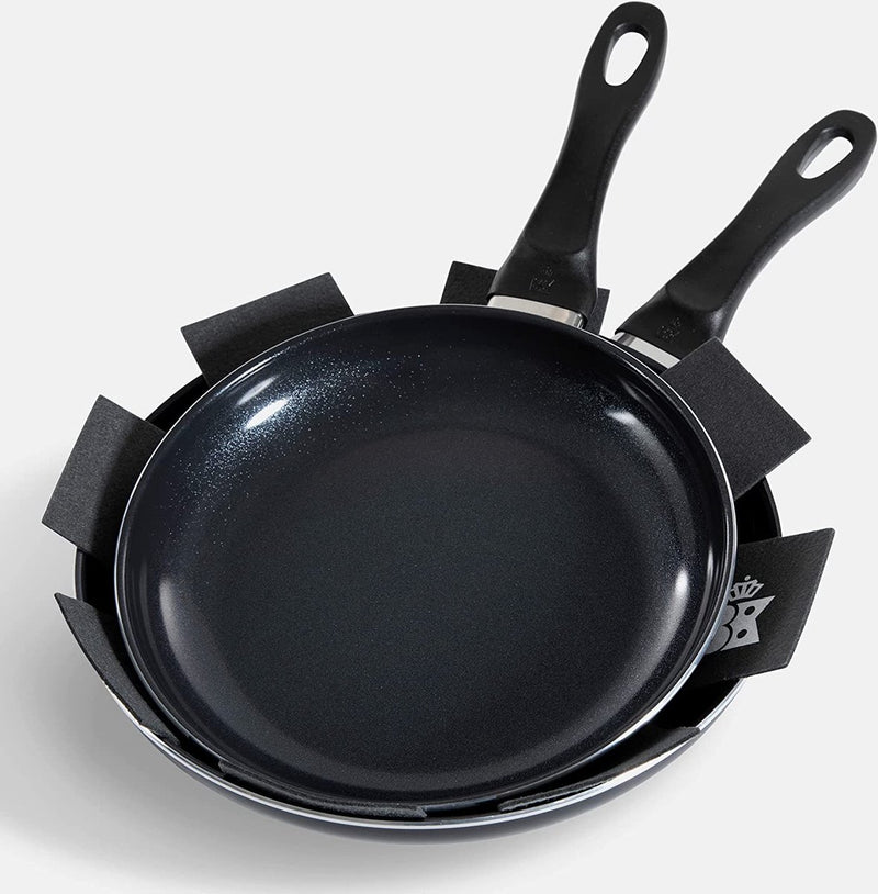 Bk vivid koekenpannenset 2-delig - 24 28cm - pfas-vrije antikleeflaag – koekenpan inductie – keramische koekenpan - ovenbestendig tot 160°c – koudgrepen - zwart