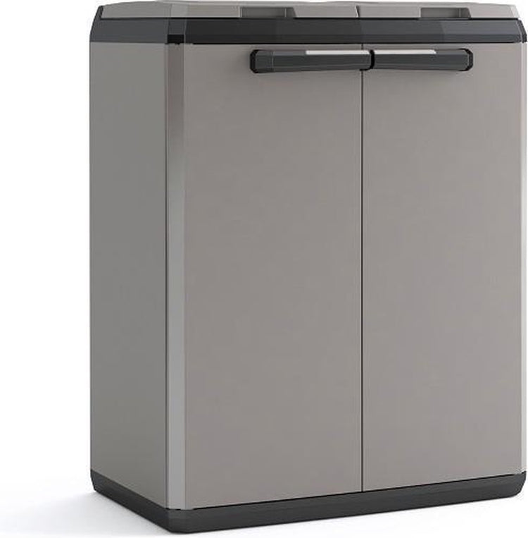 Keter split basic recycling system - 68x39x85 cm - donker grijs zwart