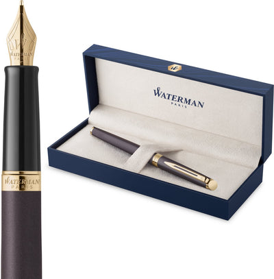 Waterman hémisphère vulpen | de subtiele versie | lavazwart | roestvrijstalen medium penpunt | met geschenkdoos