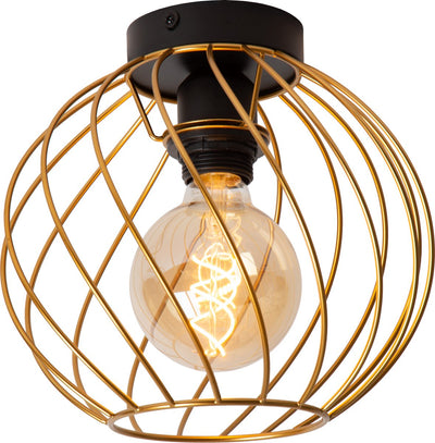 Lucide danza - plafonnière (plafondlamp) - ø 25 cm - 1xe27 - mat goud messing