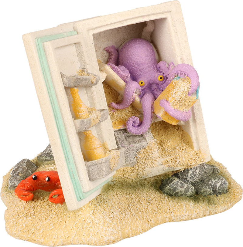Aqua della koelkast met octopus - aquariumdecoratie - glow-in-the-dark - 12x11x10cm - meerkleurig