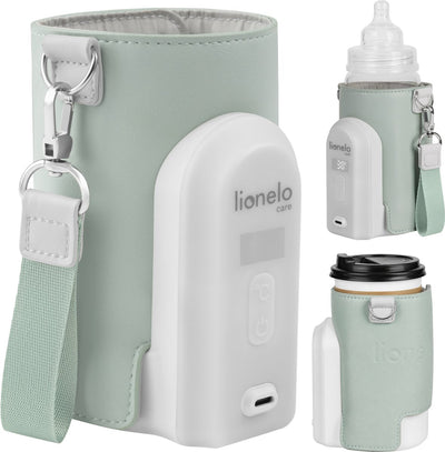 Lionelo thermup go evo flessenwarmer - mobiel - 5 temperatuurniveaus - usb-c opladen - tot 9 uur warmte - geschikt voor glas en plastic