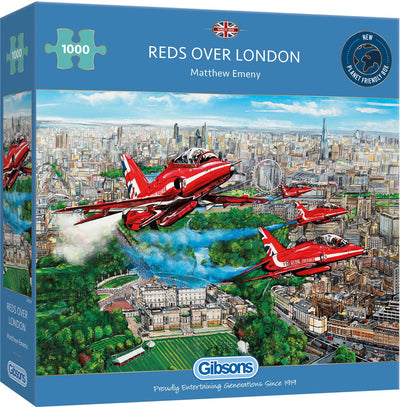 Gibsons - reds over london (door matthew emeny) - 1000 stukjes 68×49cm (b×h) - legpuzzel voor volwassenen