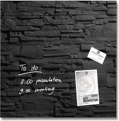 Sigel glasmagneetbord - artverum - 48x48cm - antraciet leisteen - si-gl169
