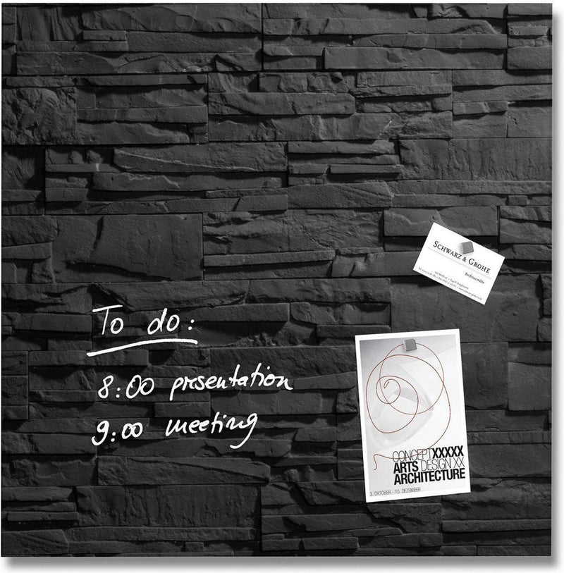 Sigel glasmagneetbord - artverum - 48x48cm - antraciet leisteen - si-gl169
