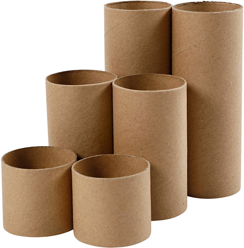 Creativ company rollen van karton, l: 4,7+9,3+14 cm, d: 5 cm, 6stuks, dikte 1 mm