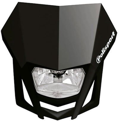 Polisport plaque phare avec optique phare avant lmx noire pour moto enduro cross