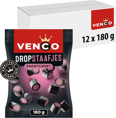 Venco dropstaafjes zakje (12x 180 gr)