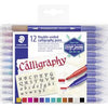 Quantore kalligrafiepennen staedtler 3005 tb12 kleurenassortiment inkt op waterbasis